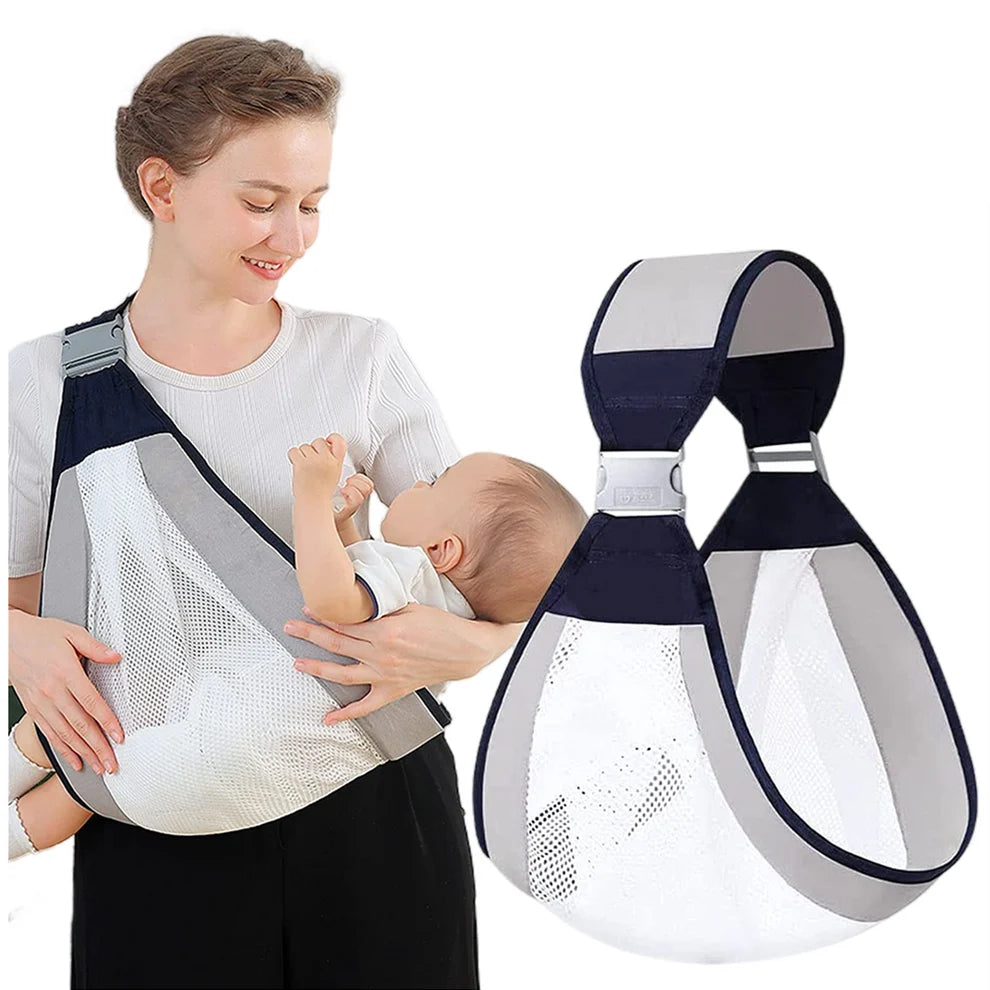 BabyNest™ Adjustable Baby Sling Carrier – Breathable Cotton Mesh Baby Holder for Newborns