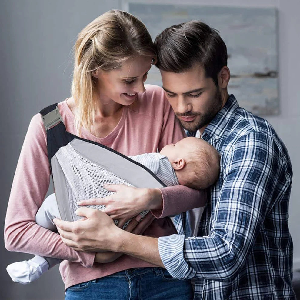 BabyNest™ Adjustable Baby Sling Carrier – Breathable Cotton Mesh Baby Holder for Newborns